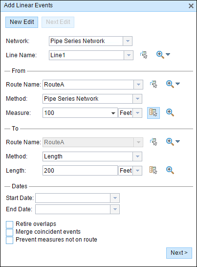 Using the length method to locate the To measure location